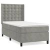 vidaXL Cama com molas/colch&atilde;o 90x200 cm veludo cinza-claro