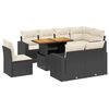 vidaXL 9 pcs conjunto de sof&aacute;s p/ jardim c/ almofad&otilde;es vime PE preto