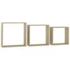vidaXL Prateleiras de parede forma de cubo 3pcs cm cor carvalho sonoma