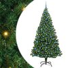 vidaXL &Aacute;rvore de Natal Artificial Verde 210 cm PVC, A&ccedil;o e Pl&aacute;stico