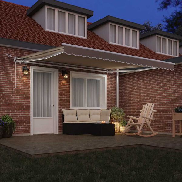 vidaXL Toldo Retr&aacute;til Bege 400 &times; 300 cm Poli&eacute;ster e Metal