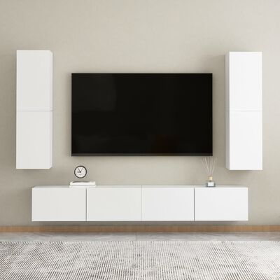 vidaXL Móveis de TV 2 pcs 30,5x30x110 cm contraplacado branco