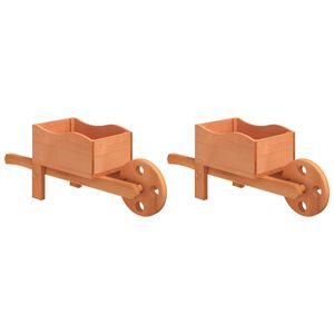 vidaXL Vasos carrinhos de m&atilde;o 2 pcs 47x15x19cm madeira de abeto maci&ccedil;a