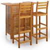 vidaXL 3 pcs conjunto de bar para jardim madeira de ac&aacute;cia maci&ccedil;a