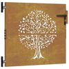 vidaXL Port&atilde;o de jardim 85x100 cm a&ccedil;o corten design &aacute;rvore