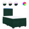 vidaXL Cama boxspring com colch&atilde;o 120x200 cm veludo verde-escuro
