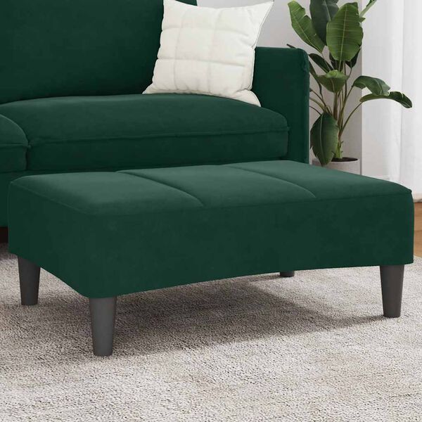 vidaXL Apoio de p&eacute;s 77x55x31 cm veludo verde-escuro