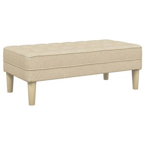 vidaXL banco com almofada Creme 113 x 57 x 39 cm tecido
