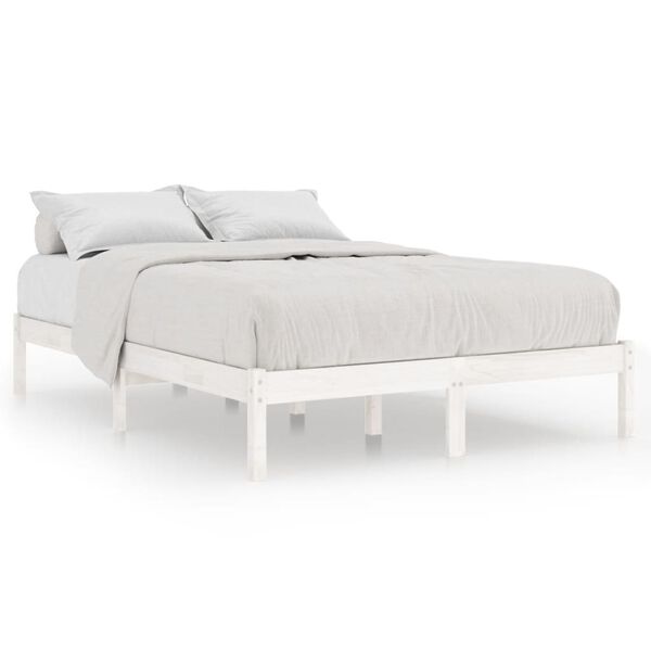 vidaXL Estrutura de cama 200x200 cm pinho maciço branco