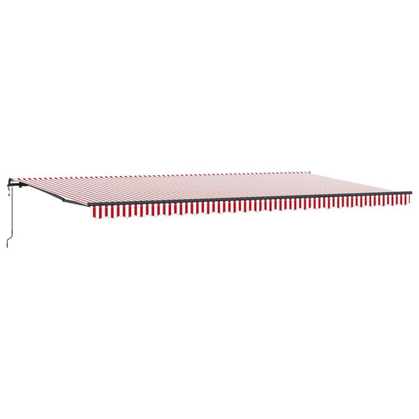 vidaXL Toldo Retr&aacute;til Vermelho e Branco 600 &times; 300 cm Tecido e Alum&iacute;nio