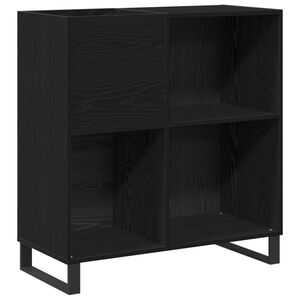 vidaXL Arm&aacute;rio para discos de vinil Carvalho Preto 84,5 x 38 x 89 cm
