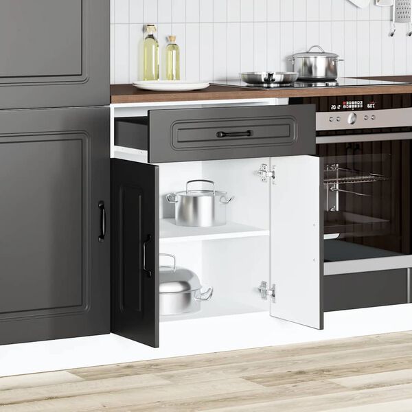 vidaXL Arm&aacute;rio de cozinha baixo Kalmar madeira artificial preto