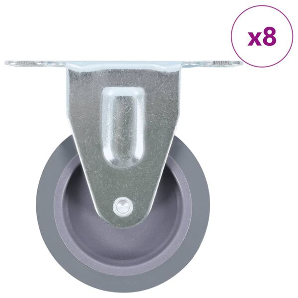 vidaXL 8 pcs Rodas fixas 75 mm