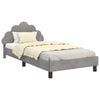 vidaXL Estrutura de Cama Infantil com Cabeceira Cinzento-claro Veludo