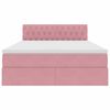 vidaXL Cama com Armazenamento com colch&atilde;o Rosa 140 x 190 cm Veludo
