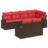 vidaXL Conjunto de Sof&aacute; de Jardim Castanho vime PE