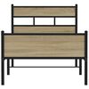 vidaXL Estrutura cama s/ colch&atilde;o derivados de madeira carvalho fumado