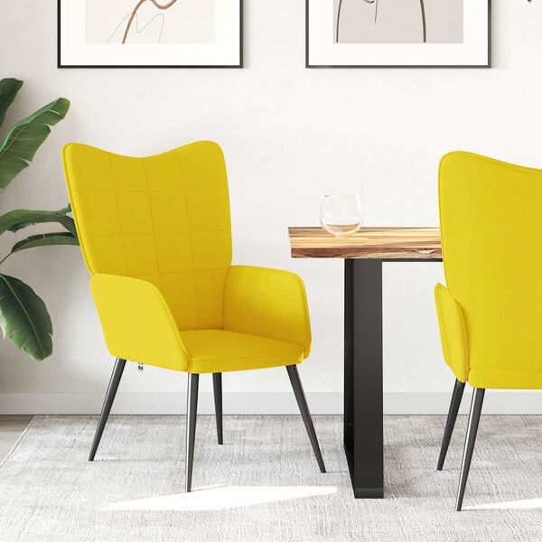 vidaXL Cadeira de descanso tecido amarelo mostarda