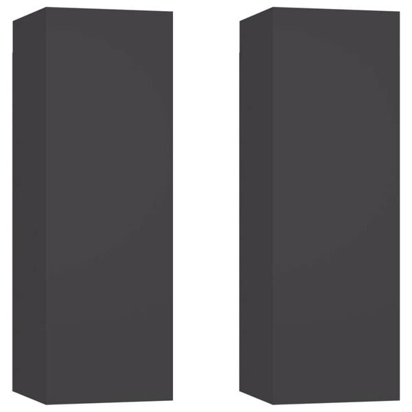 vidaXL M&oacute;veis de TV 2 pcs 30,5x30x90 cm derivados de madeira cinzento