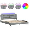 vidaXL Estrutura de cama com LED sem colch&atilde;o Hvar 180x200 cm tecido