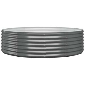 vidaXL Canteiro elevado jardim 140x140x36 a&ccedil;o galvanizado antracite
