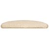 vidaXL Tapetes de escada 30 pe&ccedil;as 65x21x4 cm creme semicircular grande