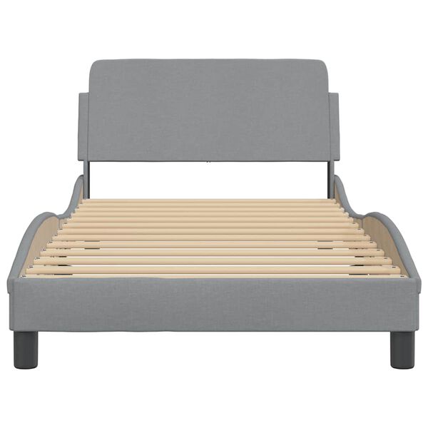 vidaXL Estrutura de cama Dover 100x200 cm tecido cinzento-claro