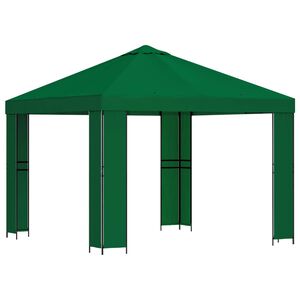 vidaXL Gazebo 3 x 3 m Verde Poli&eacute;ster e A&ccedil;o 190