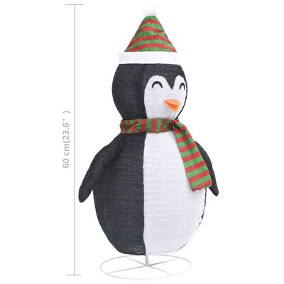vidaXL Pinguim de Natal decorativo com luz LED tecido de luxo 60 cm