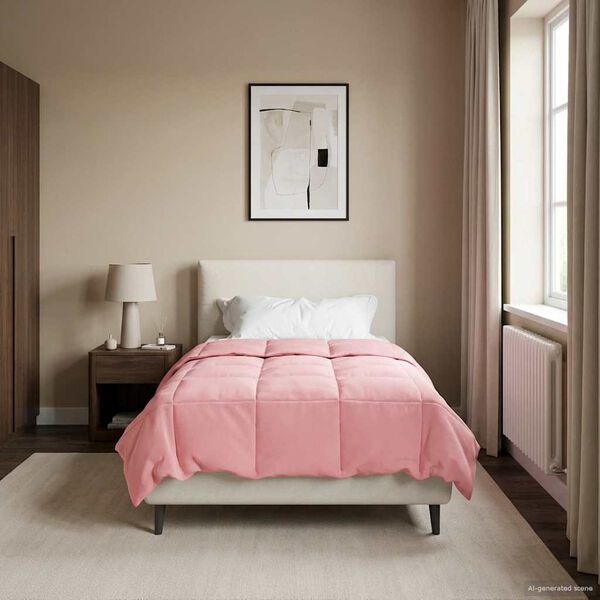 vidaXL Duvet de Ano Inteiro Colchonete Rosa 155 x 220 cm Microfibra