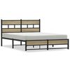 vidaXL Estrutura de cama sem colch&atilde;o 140x200 cm metal carvalho sonoma