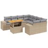 vidaXL 9 pcs conjunto de sof&aacute;s p/ jardim com almofad&otilde;es vime PE bege