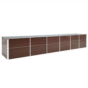 vidaXL Canteiro elevado de jardim 480x80x77cm a&ccedil;o galvanizado castanho