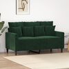 vidaXL Sof&aacute; de 2 lugares 120 cm veludo verde-escuro