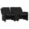 vidaXL Poltrona massagem 2 assentos reclin&aacute;vel c/ suporte copo preto