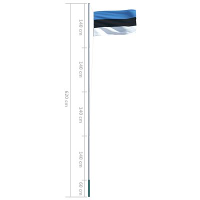 vidaXL Bandeira da Estónia com mastro de alumínio 6,2 m