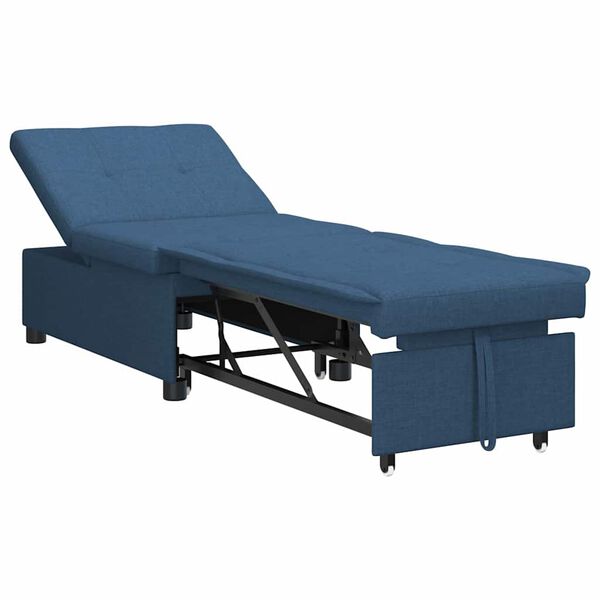 vidaXL Sof&aacute;-cama retr&aacute;til Azul 194 x 50 x 82 cm Contraplacado
