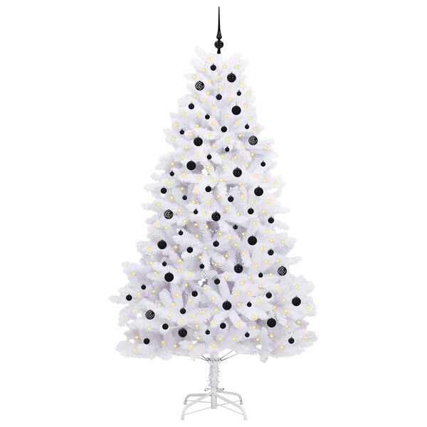 vidaXL &Aacute;rvore de Natal Articulada Artificial Branco 240 cm PVC e A&ccedil;o