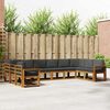 vidaXL Conjunto de Sof&aacute;s para Exterior 10 pcs Natural e Antracite