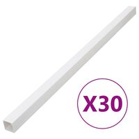 vidaXL Calhas para cabos 60x60 mm 30 m PVC