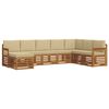 vidaXL Conjuntos de sof&aacute;s com almofada 8 pcs Natural e Bege
