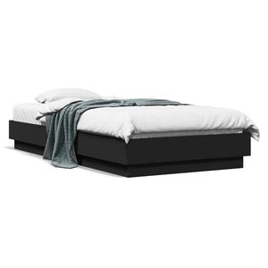 vidaXL Estrutura de cama 90x190 cm derivados de madeira preto