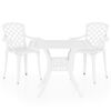 vidaXL 3 pcs conjunto bistr&ocirc; alum&iacute;nio fundido branco