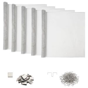 vidaXL Tampa de Po&ccedil;o de Luz com Clips 5 unid. 70 x 190 cm Alum&iacute;nio