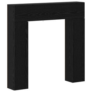 vidaXL Moldura de Lareira Carvalho Preto 102 x 18 x 100,5 cm