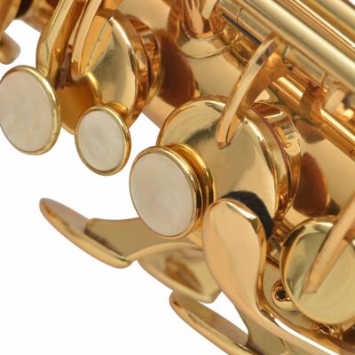 vidaXL Saxofone alto bronze amarelo lacado a dourado Eb