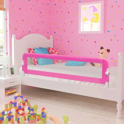 vidaXL Barra de segurança para cama de criança 2 pcs 150x42 cm rosa