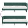 vidaXL Estrutura de Cama de Canto com Colch&atilde;o 2 pcs Verde Veludo