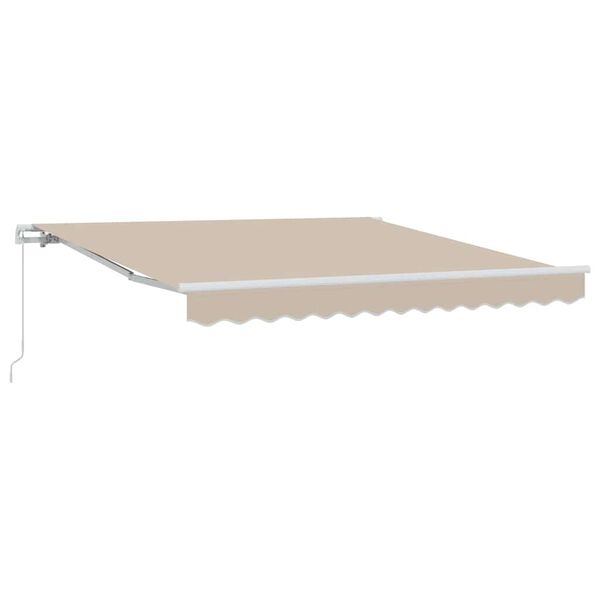 vidaXL Toldo Retrátil Manual Bege 350 x 250 cm tecido
