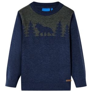 vidaXL Camisola de malha para crian&ccedil;a azul-marinho 92